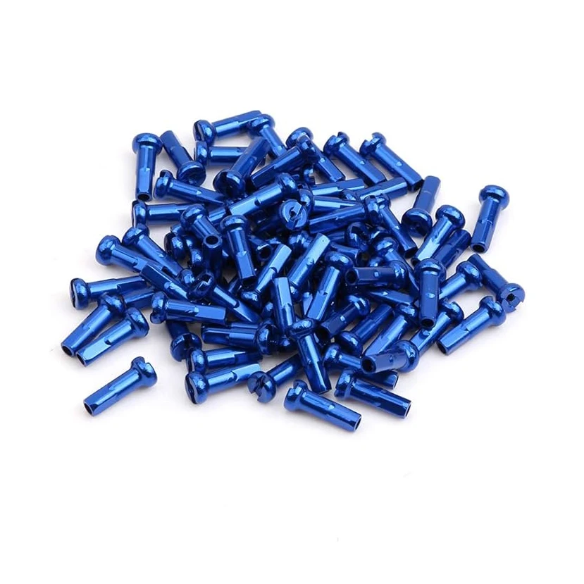 Bike Spokes Nipples 100pcs Bicycle Spoke Nipples 14G 14mm 2mm Dia MTB Road Bicycle Wheel Caps Colorful Bike Nipple Spoke Protector
