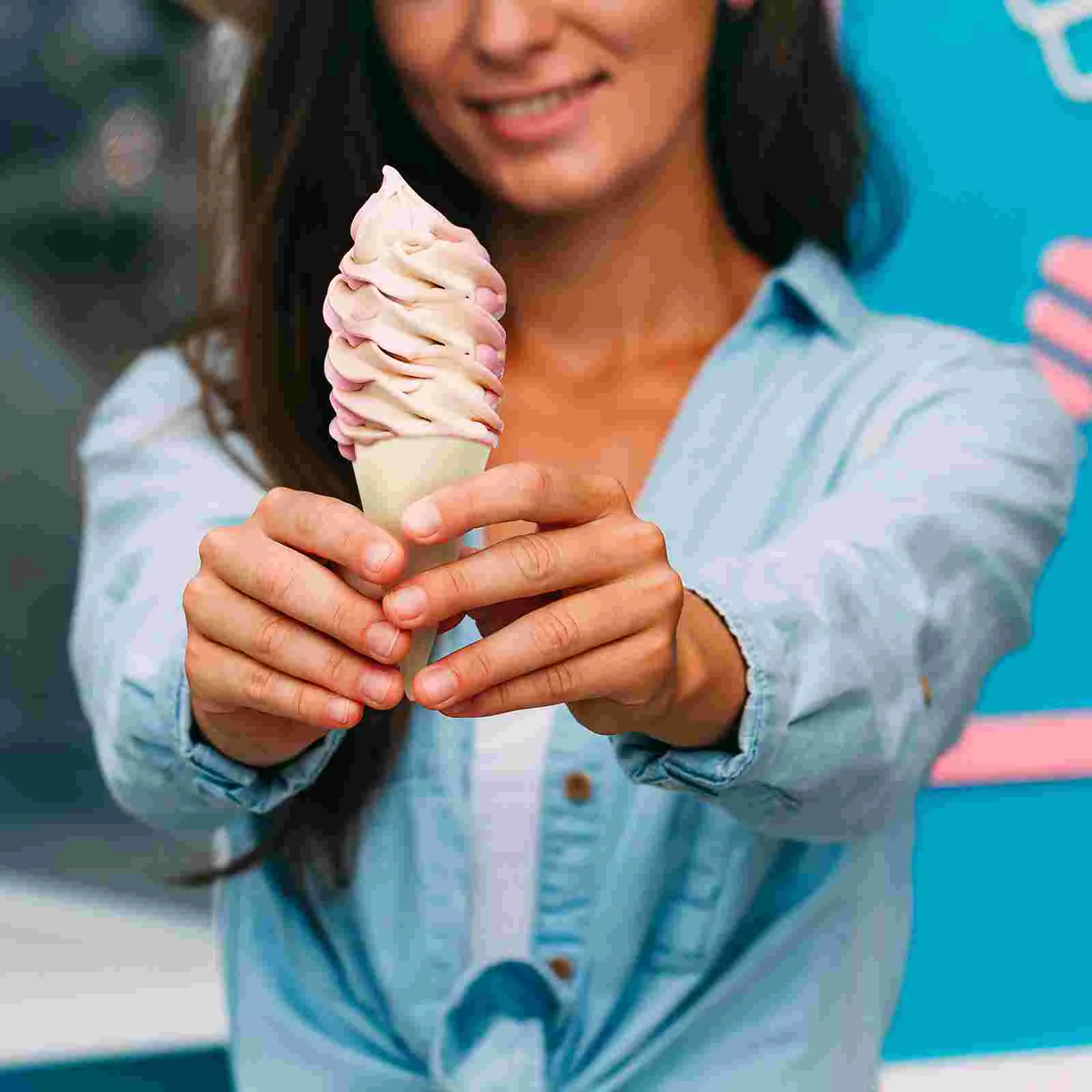 100 Pcs Veneer Roll Charcuterie Cones Small Food Ice Cream Wooden Dessert Tasting Bracket