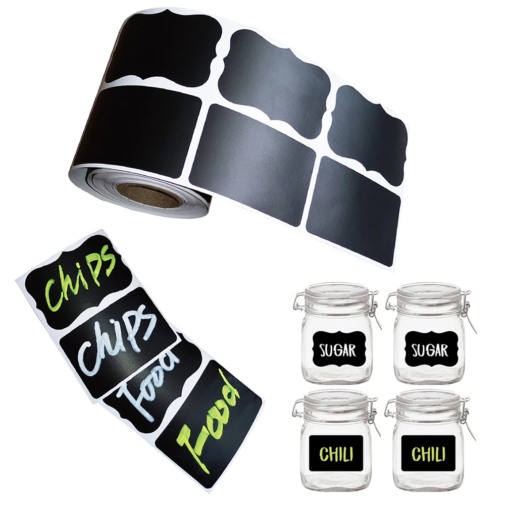 

240Pcs/Roll Blackboard Label Stickers Waterproof Removable Stickers Crafts Kitchen Jar Storage Label Stickers Stationery