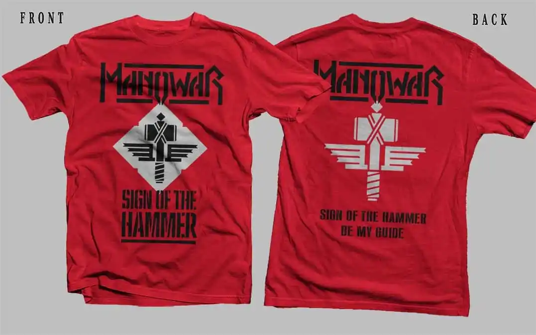 Новая футболка с принтом Dtg Dtf Manowar- Sign Of The Hammer-Размер: S,M,L,Xl,Xxl,3Xl,4Xl,5Xl,6Xl,7Xl