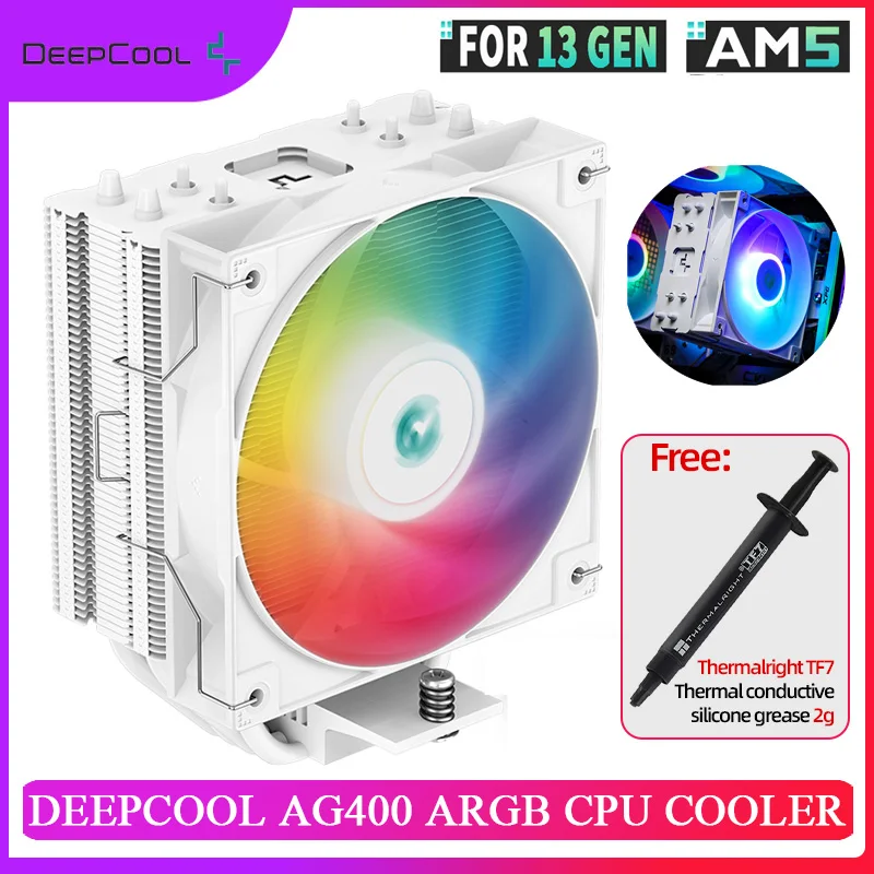 

DEEPCOOL AG400 4 Heat Pipe CPU Cooler PWM TDP 220W Case Fan Air-Cooled Radiator Intel LGA1700 115X 1200 AMD AM4 AM5 CPU Cooler