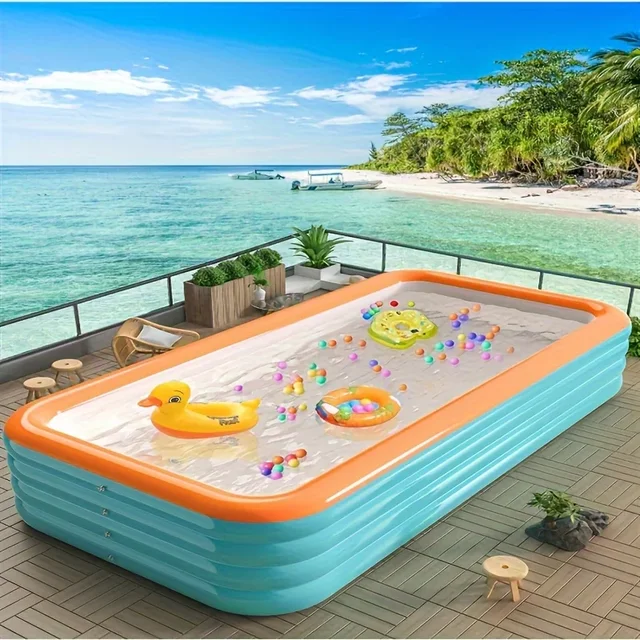 Piscine gonflable domestique à 3/4 couches, matériau renforcé épais en PVC, ouverture rapide, gonflable Simple, différentes tailles disponibles 1