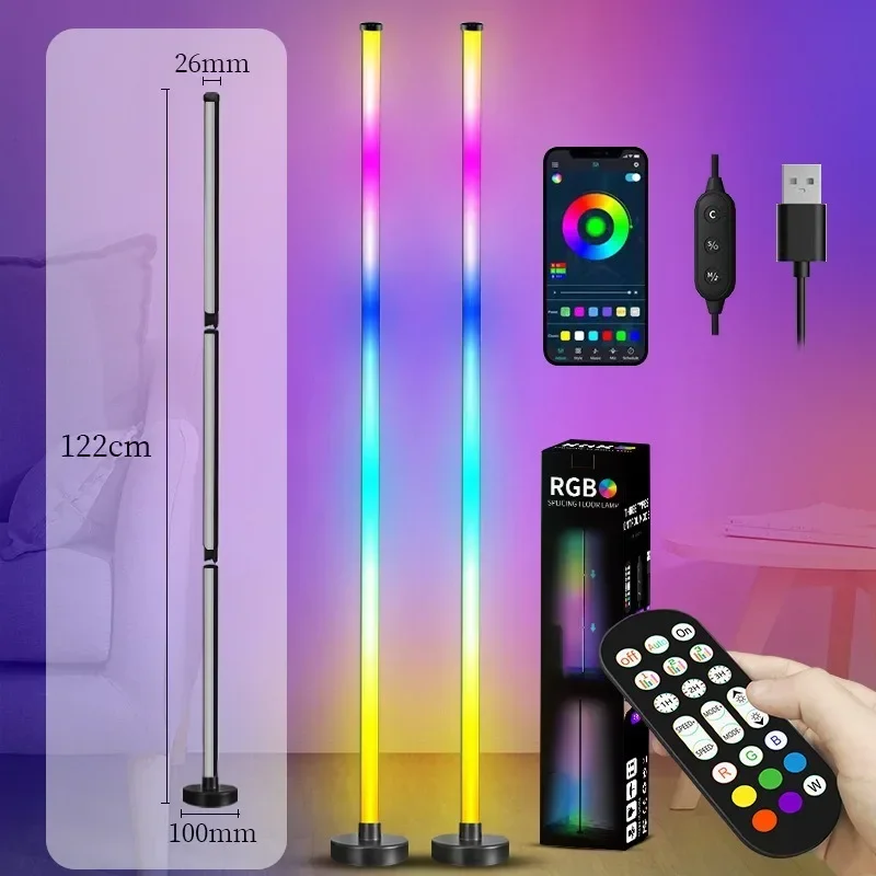 مصباح أرضي LED قائم بذاته، مزود بتحكم عبر التطبيق،...
