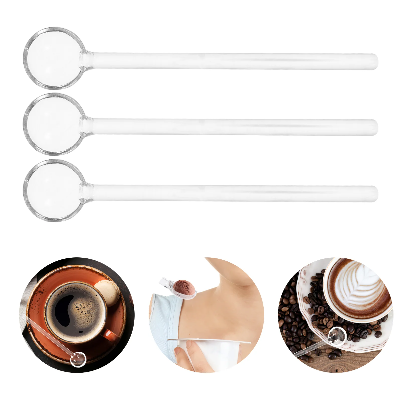 

Long Handle Glass Spoons Clear Dessert Beautiful Glass Flatware Coffee Stirring Spoons Tea Spoons for Home Party Bar