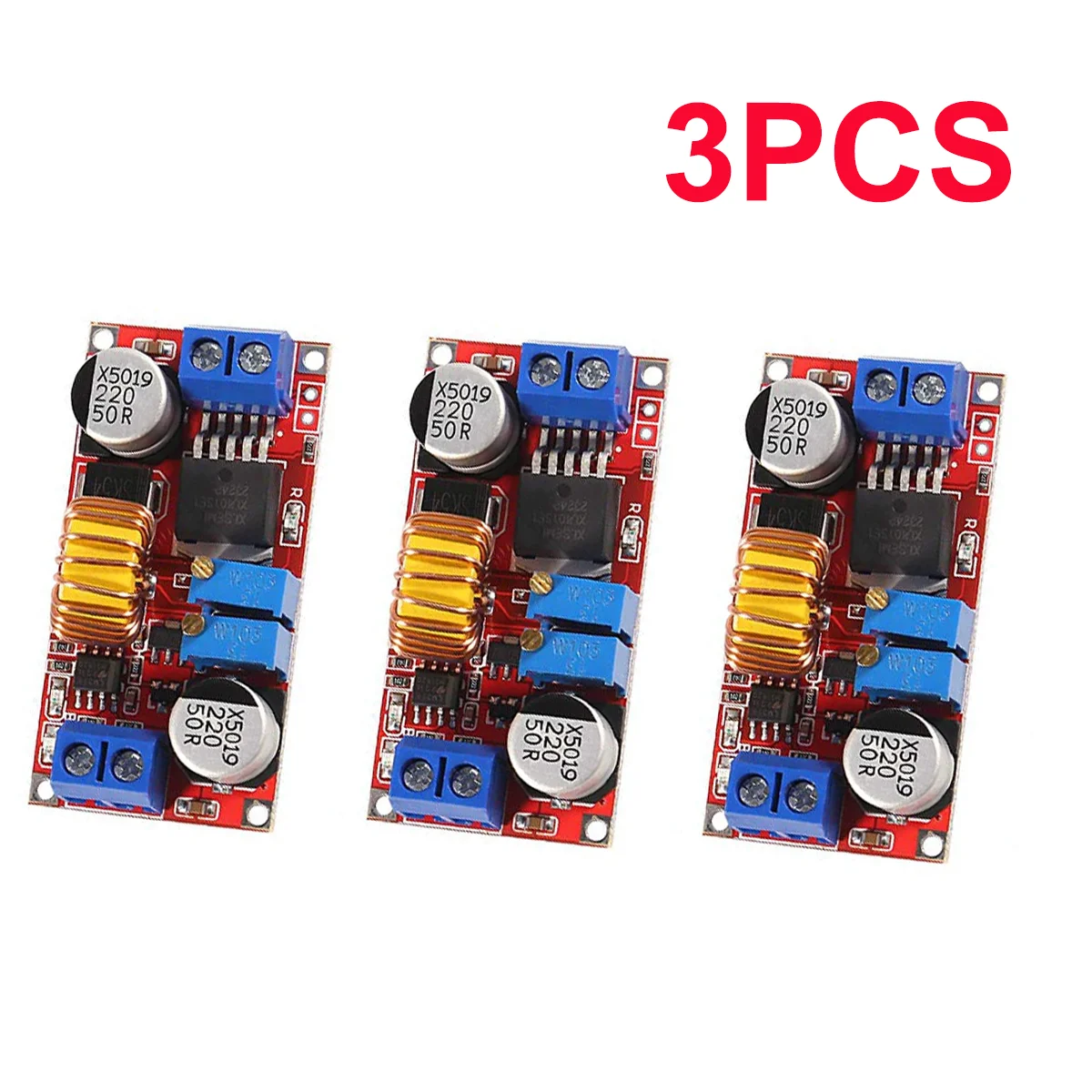 3pcs Voltage Converter Module 5A DC-DC Adjustable Buck Converter XL4015 4-38V to 1.25-36V Step Down Power Supply