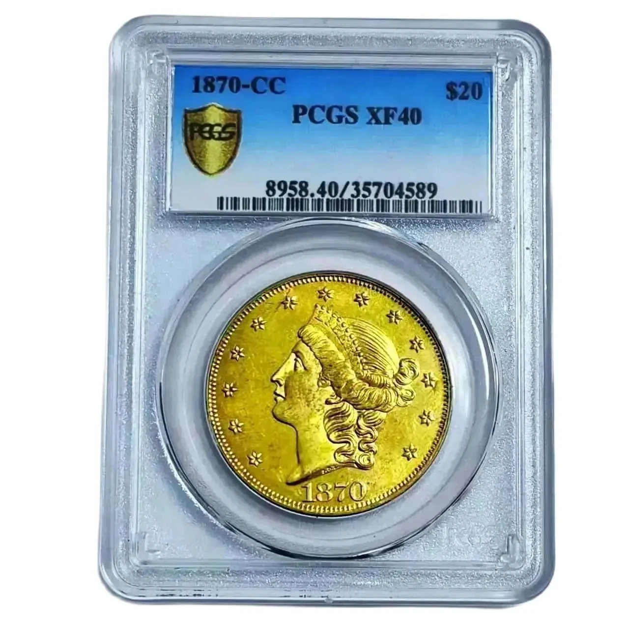 

1870-CC $20 Liberty Gold Coins Double Eagle Coin Sealed in Box PCGS XF40