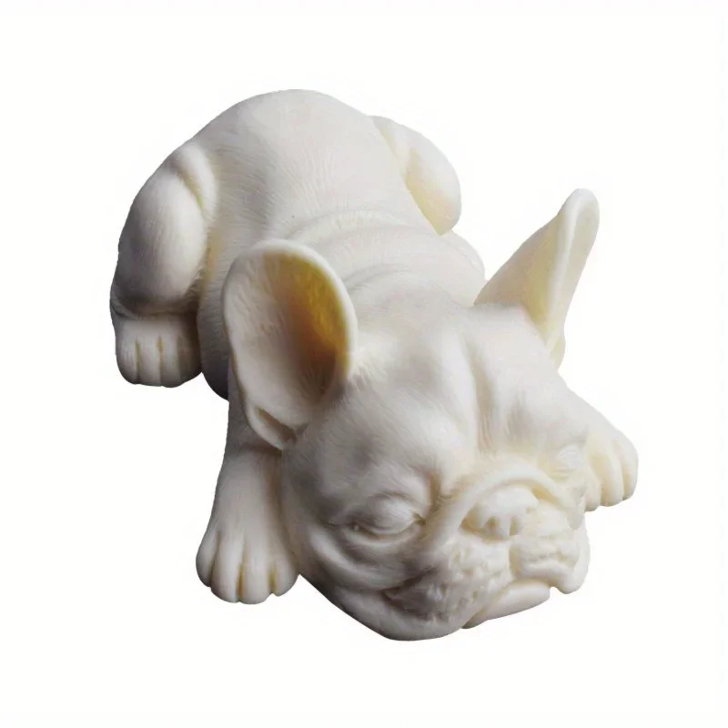 New DIY Silicone Mold For Bulldog Figurine Creative Green Resin Bulldog Craft Loved By Handicraftsmen Home Baking Molds Supplies