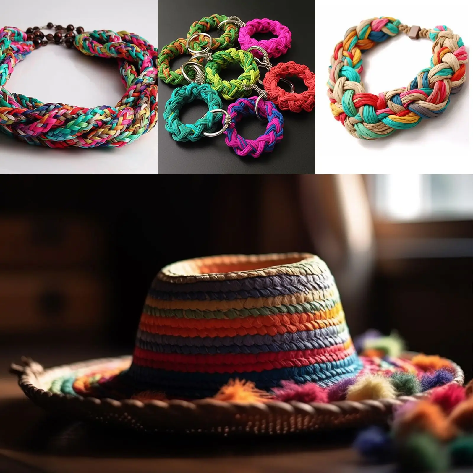 100M Natural Raffia Straw Yarn For Knitting Crocheting Paper Threads Friendly Paper Yarn DIY Handmade Summer Sunhat Beach Bag 5