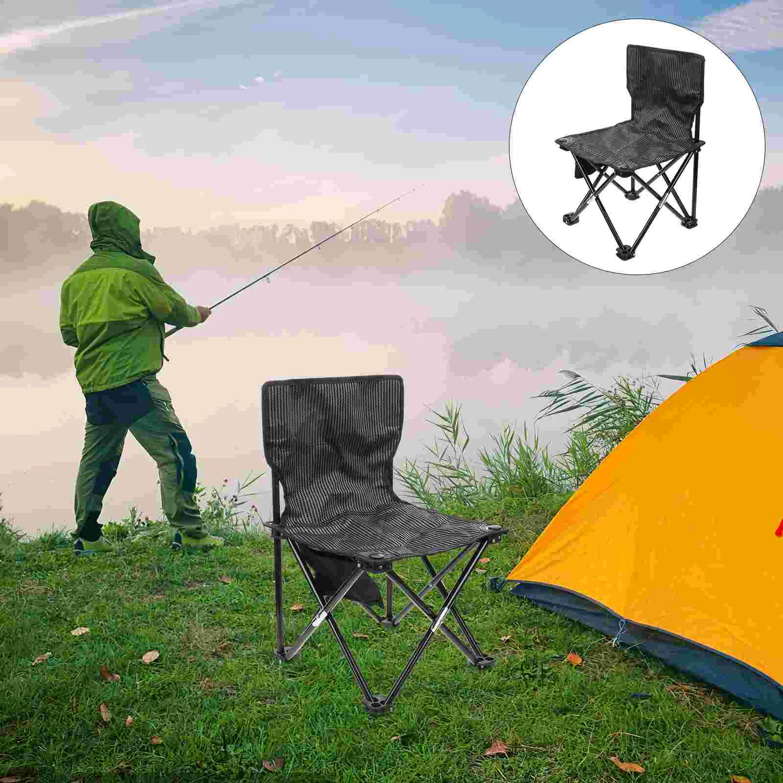 

Portable Folding Camping Chair with Carry Bag Collapsible Oxford Cloth Chair