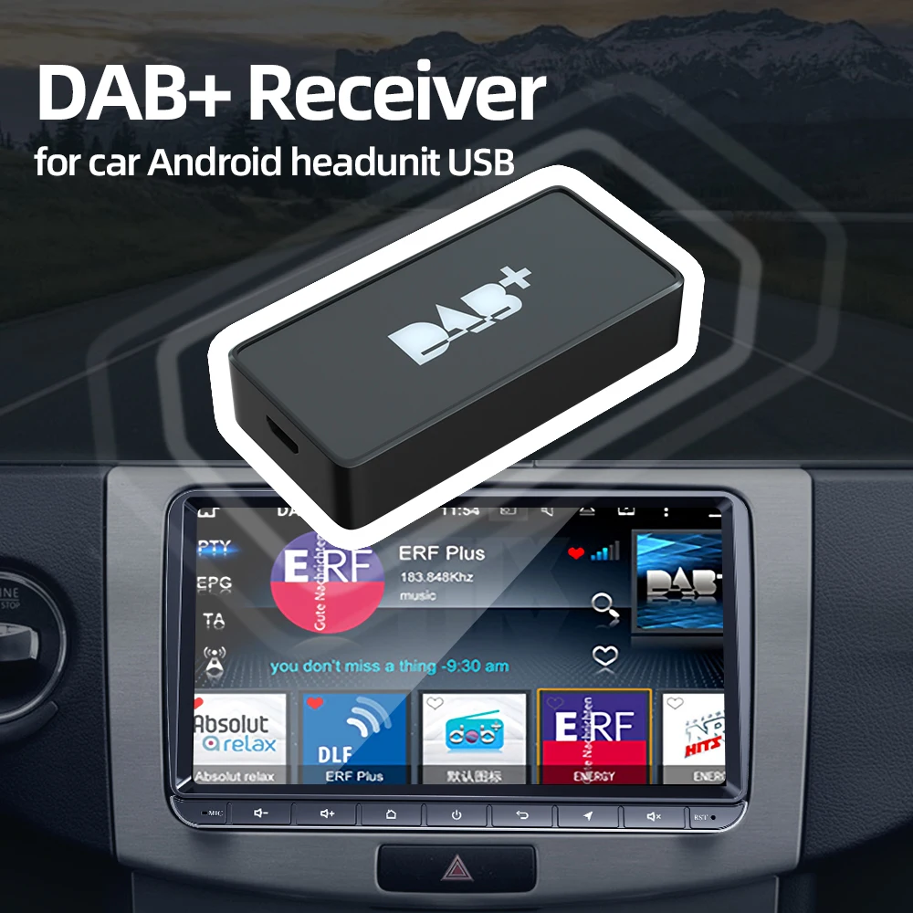 Dab digital radio Grandnavi Car DAB+ Digital Radio Box DAB+ Receiver Antenna Aerial USB Interface Portable For Android Car Radio Stereo