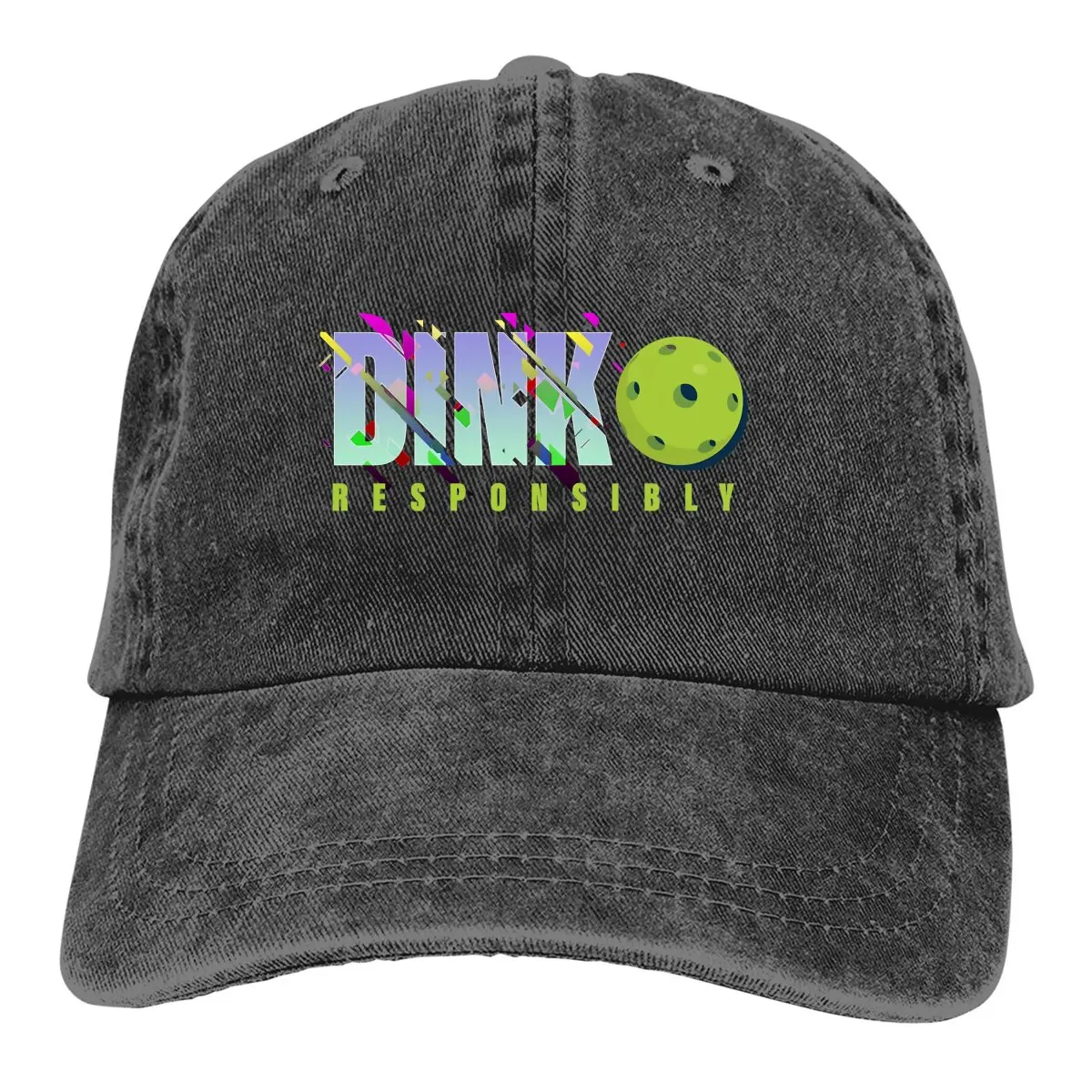 

Pure Color Dad Hats Pickleball Glitched Women's Hat Sun Visor Baseball Caps Dink Responsibly Peaked Cap