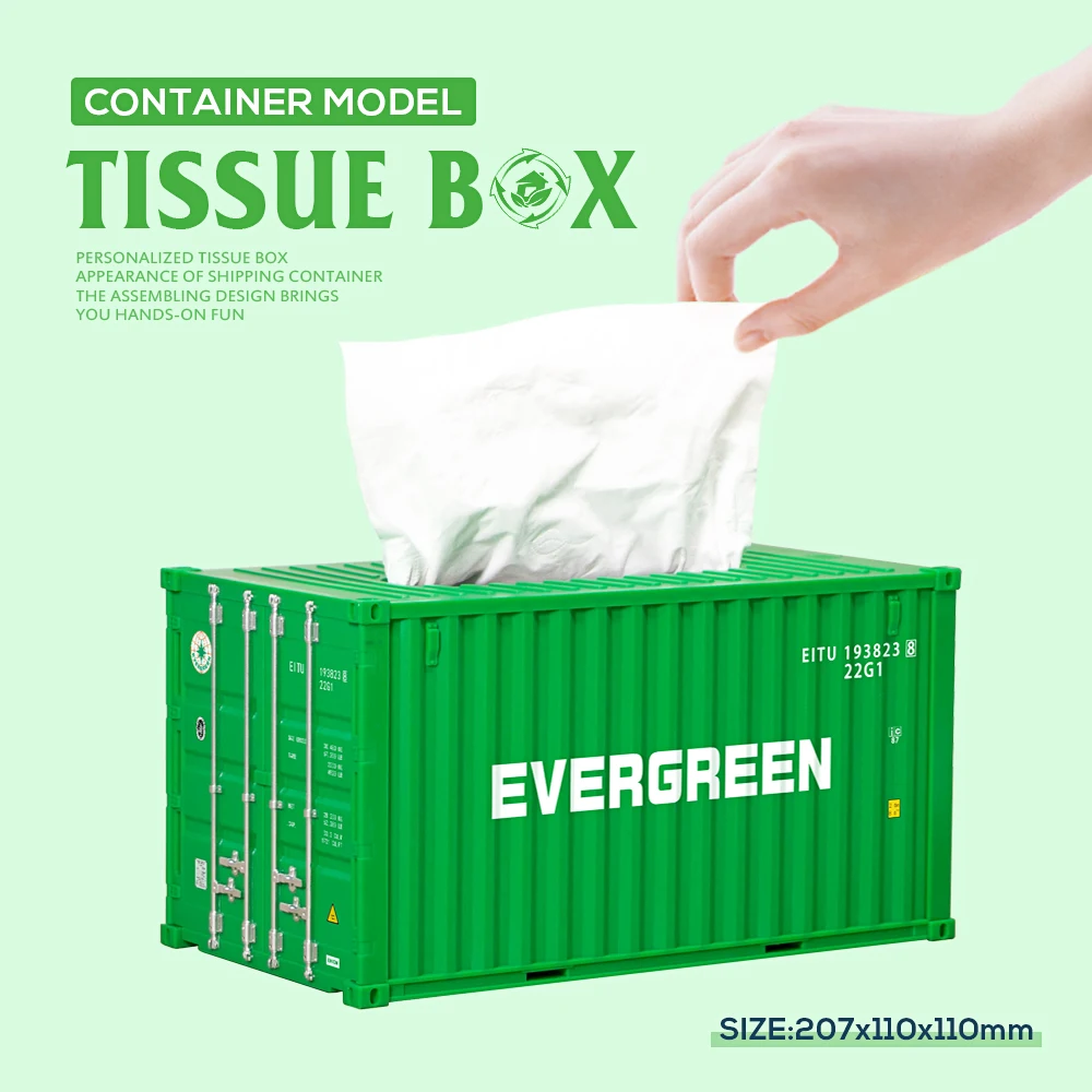 Shipping Container Model EMC Tissue Box Desktop Paper Holder Storage Napkin Box Organizer Decorations tissue dispenser tissue box