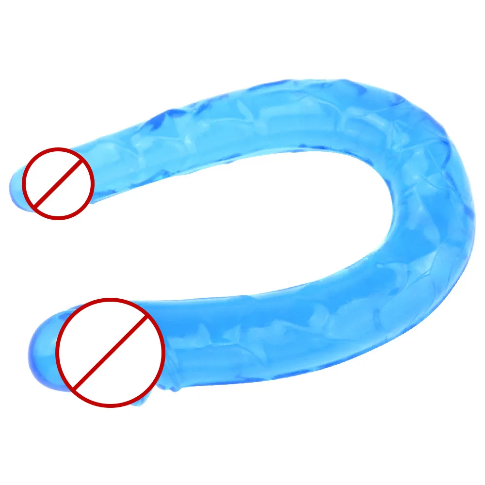 Big Double Head Dildo Long Jelly Realistic Double Ended Flexible Penis for Women and Lesbian