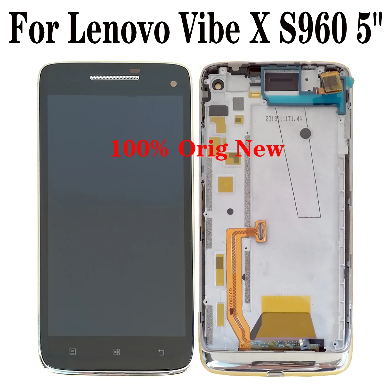 

Shyueda 100% Original New with frame For Lenovo Vibe X S960 5" LCD Display Touch Screen Digitizer