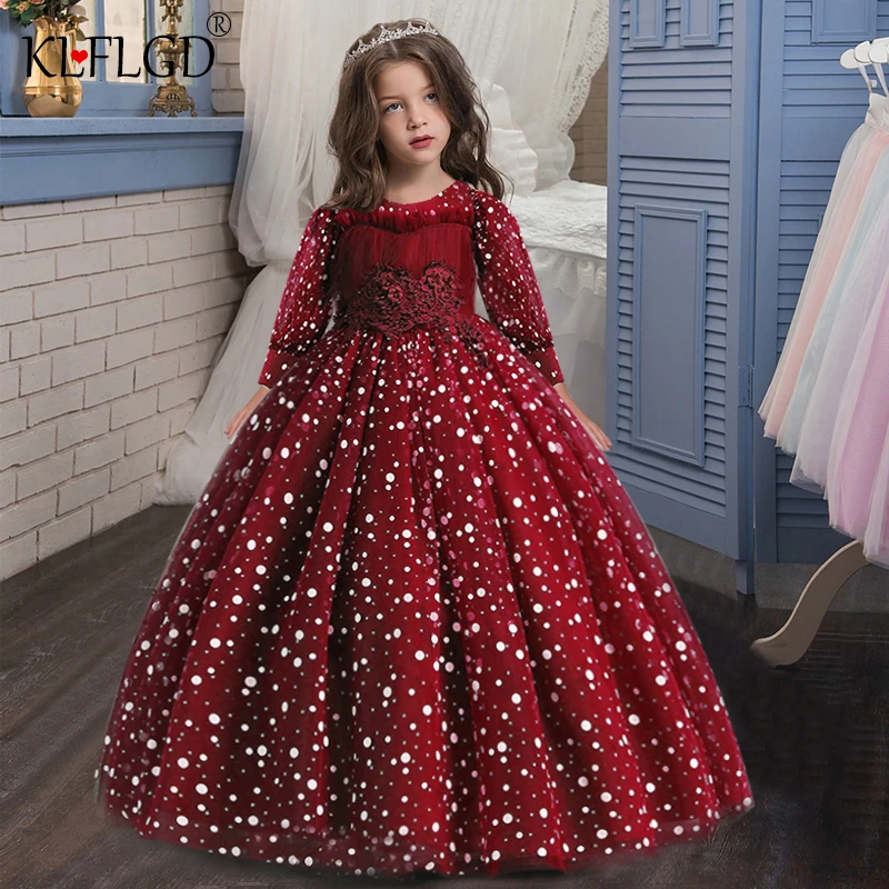 Vestidos de encaje de alta calidad para niñas, vestido de princesa elegante Navidad, vestido de fiesta de encaje para niñas, de - AliExpress