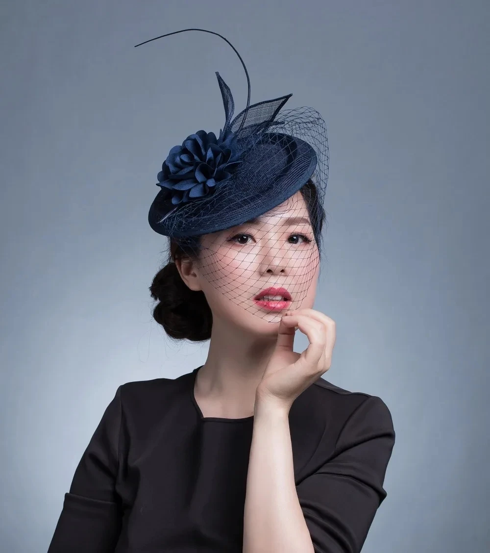 Damen Fascinator Hut Mit Blumen & Federn – Haarspange Oder Stirnband Für Hochzeit & Party