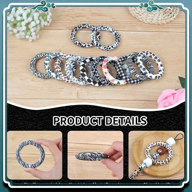 Premium 16 Pcs Silicone Beadable O Rings,Silicone Loop With 2 Holes,65Mm Silicone Bead Ring Bead For DIY Pendant Keychain