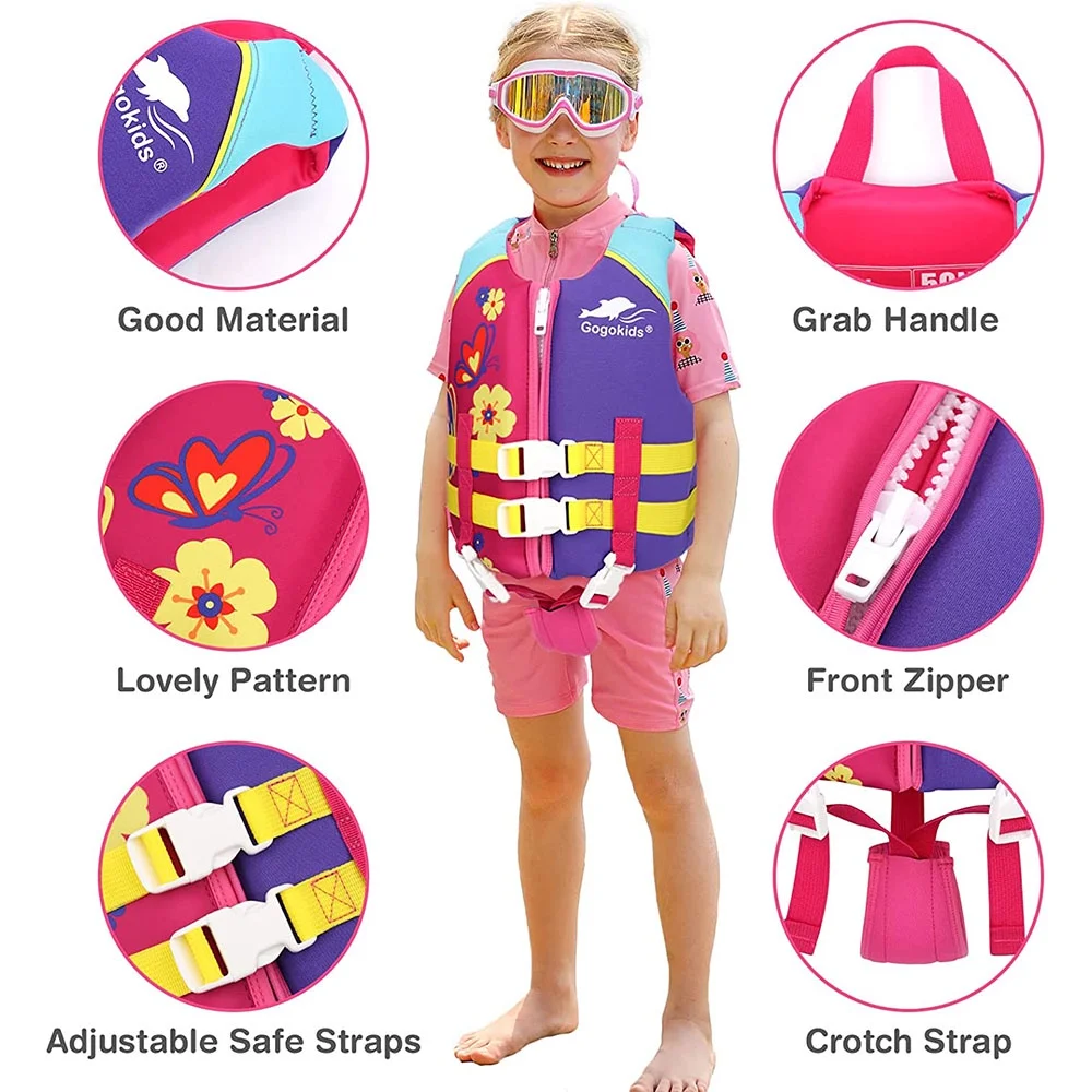 Life Jacket Children's Neoprene Watersport Buoyancy Vest Water Sports Beach Surfing Swimming Sailing Rafting Safety