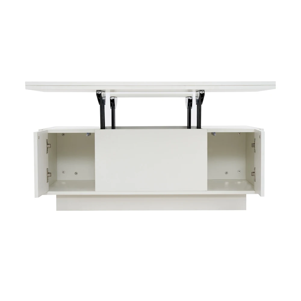 Moderner Couchtisch mit doppeltem Hubmechanismus, zwei separate Hubplatten, Sofatisch, versteckter Stauraum, bis zu 50 kg – Detail 25
