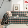 Sofa Towel with Full Coverage Ins Plaid Style Camping Blanket Sofa Cushion Cover All Season Universal Christmas Couch Decorate 1