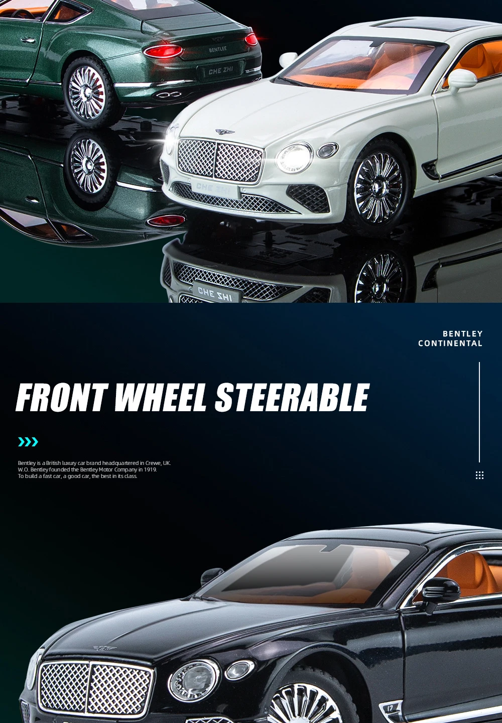 1/24 Bentley Continental GT Metal Vehicle Alloy Model Car