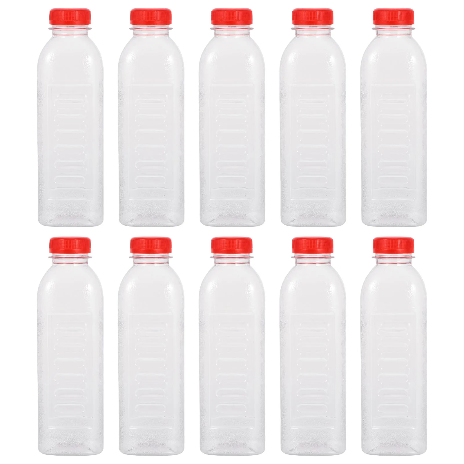 10Pcs 500ml Disposable Plastic Empty Travel Milk Bottles Transparent Travel Milk Bottles with Scale