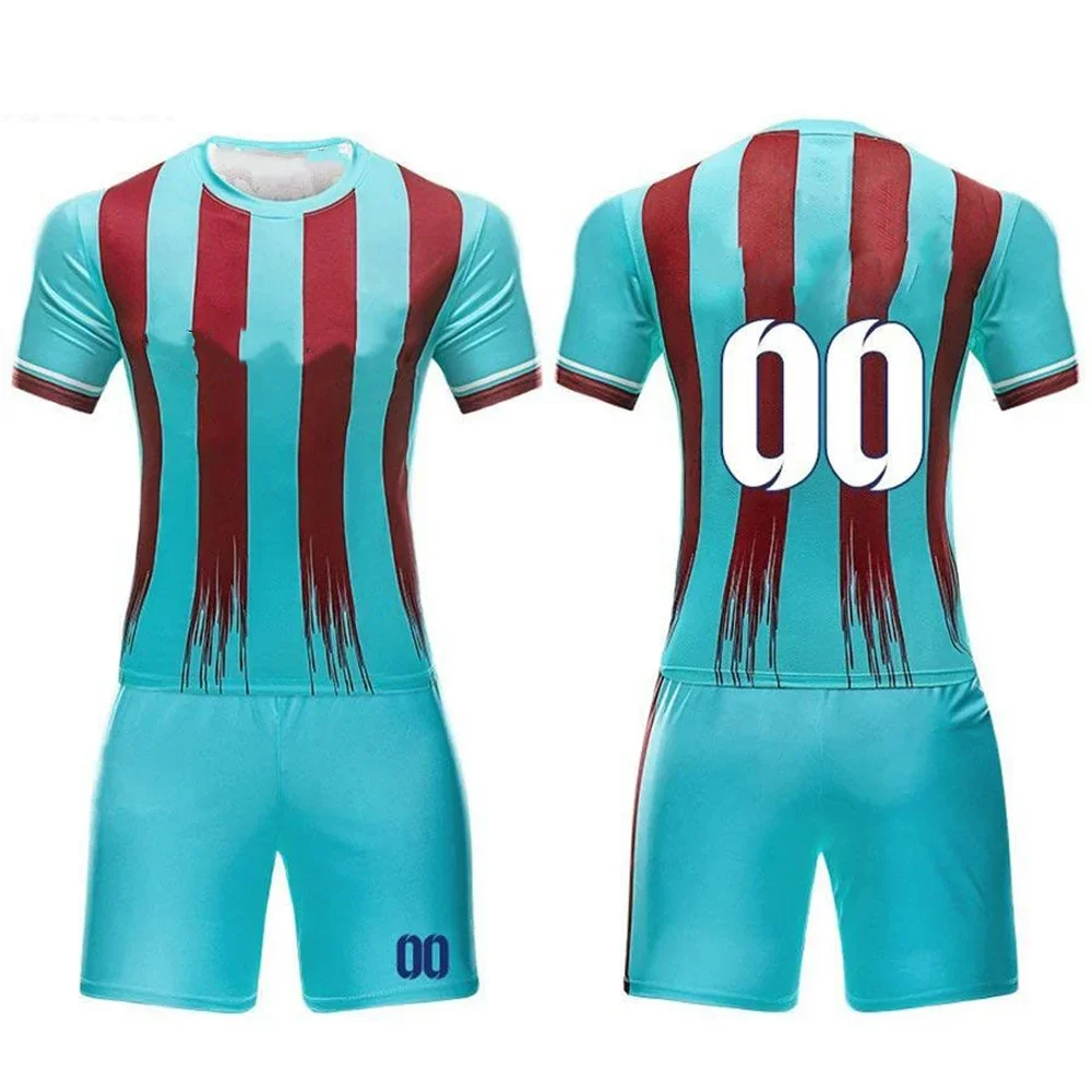 Black Orange Polyester Mesh Quick Dry Breathable Fabric Sublimation All Over Printign Custom Soccer Jersey Uniform Kits shirts 3