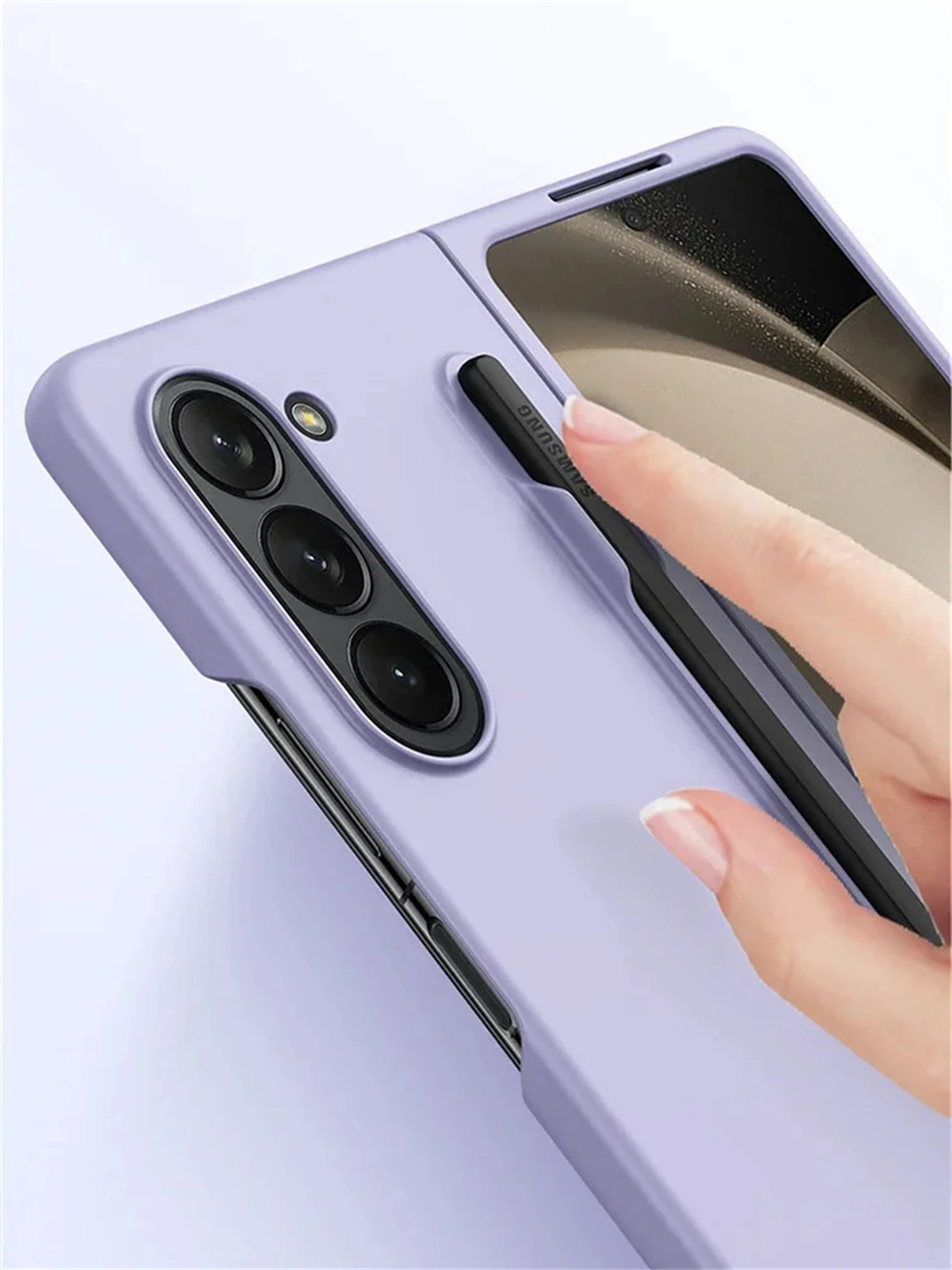 Phone Case Skin Feel Slim Case For Samsung Galaxy Z Fold 5 5G With Stylus Pen Slot Holder