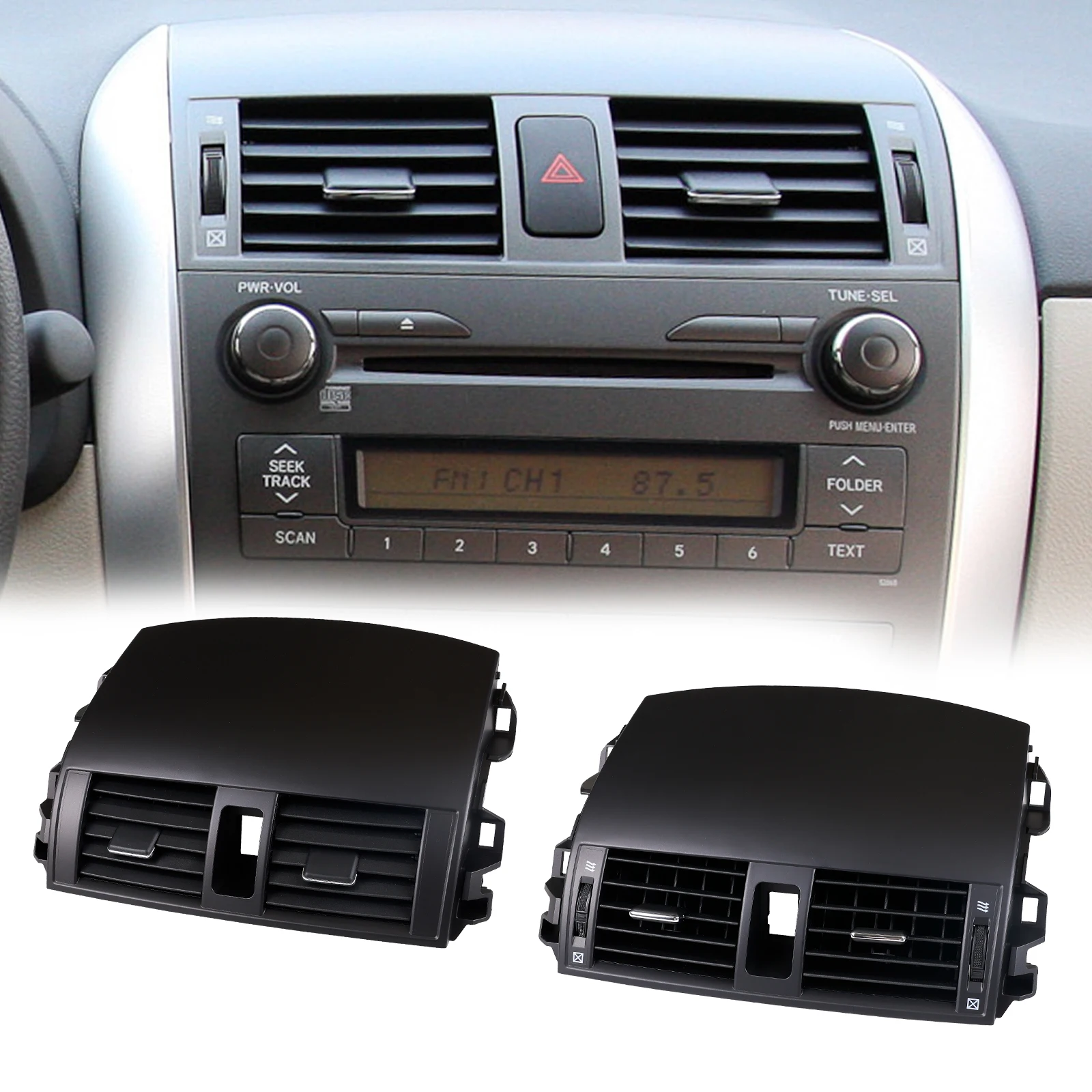 Air Conditioning Outlet Cover Black Car A/C Vent for Toyota Corolla