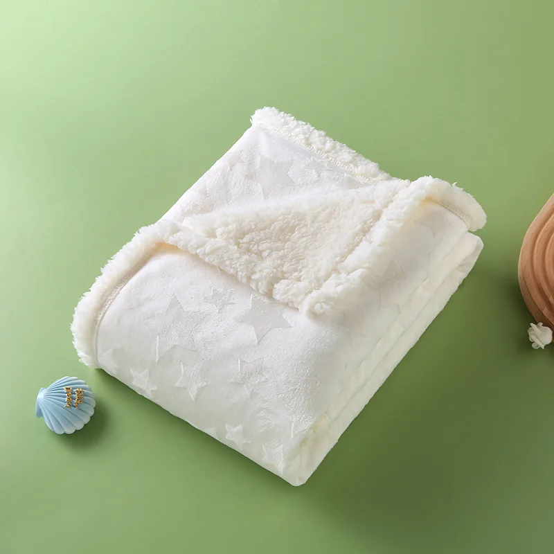 Cozy Double-Layer Fleece Baby Swaddle Blanket – Winter Infant Blanket & Stroller Cover