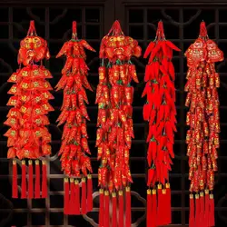 Chinese New Year Decorations 2023 Spring Festival Hanging Pendants Red Lucky Bags Door Street Pendant Traditional Door Ornament