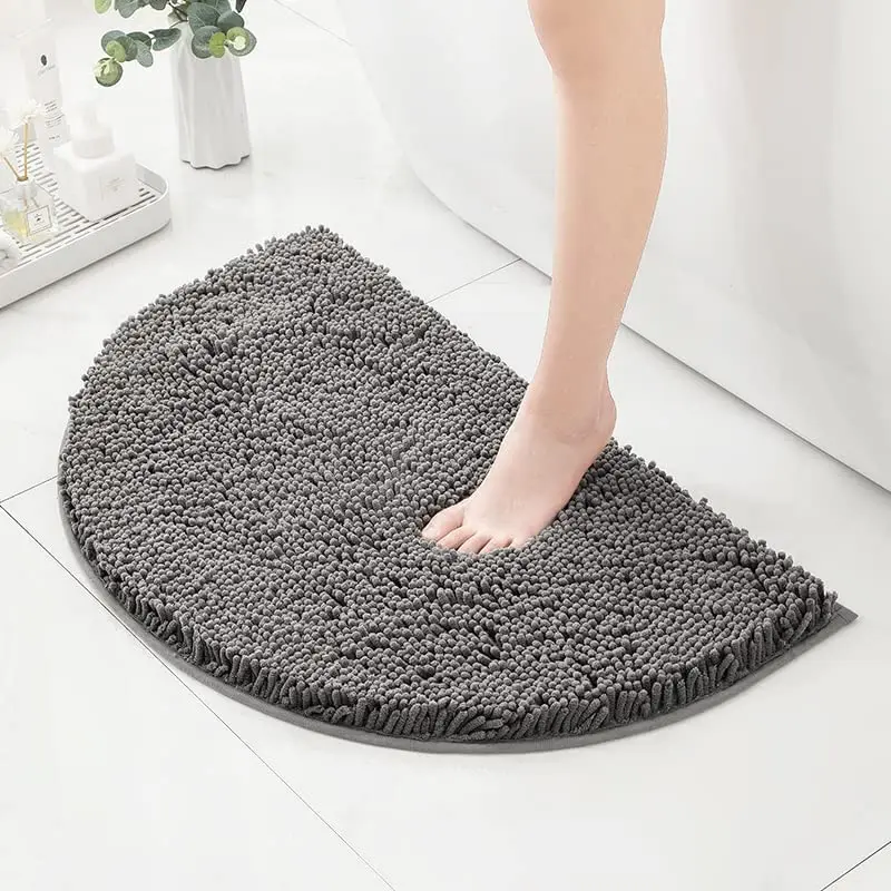 Chenille U Shape Toilet Mat Soft Plush Bathroom Rug Super Absorbent Bath  Mats Non-Slip Foot Mat Toilet Accessories Bathroom - AliExpress