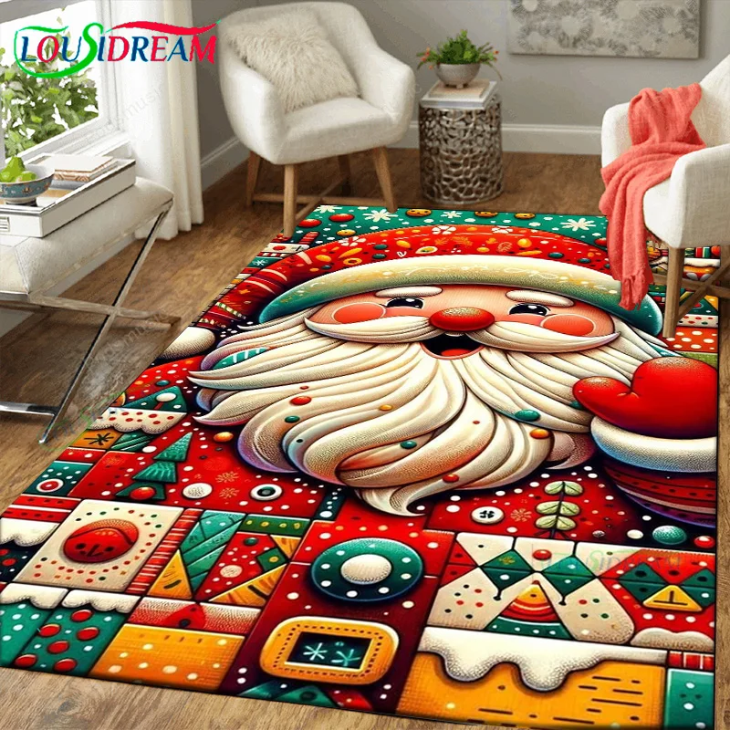 Alfombra-navide-a-con-ayudante-peque-o-de-Pap-Noel-Alfombra-de-rea ...