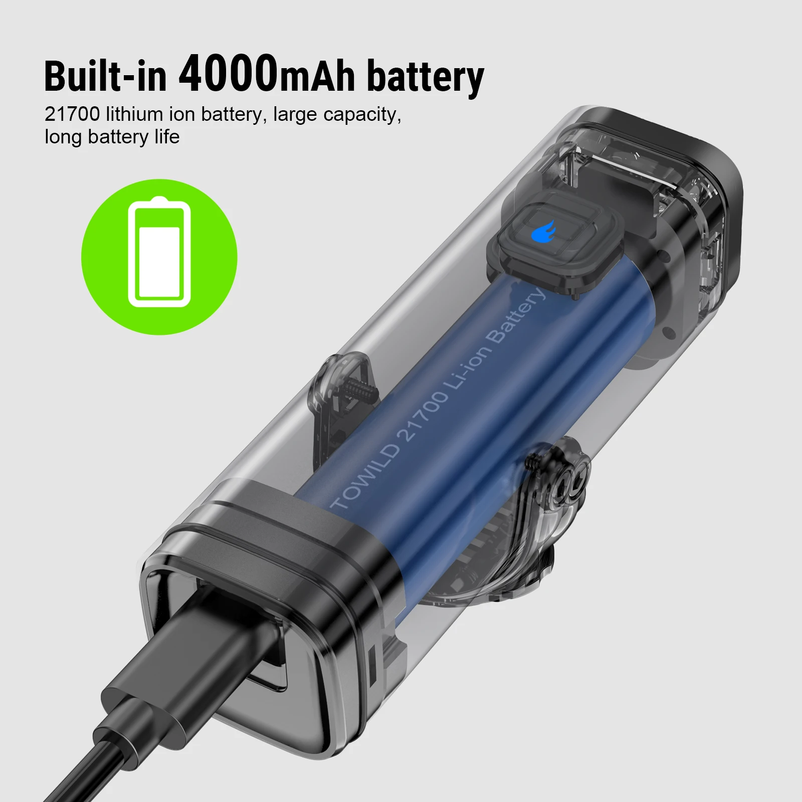 Tolwild Clite 1200LM luce per bici lampada anteriore USB ricaricabile LED 21700 4000mAh luce per bicicletta faro impermeabile accessori per bici