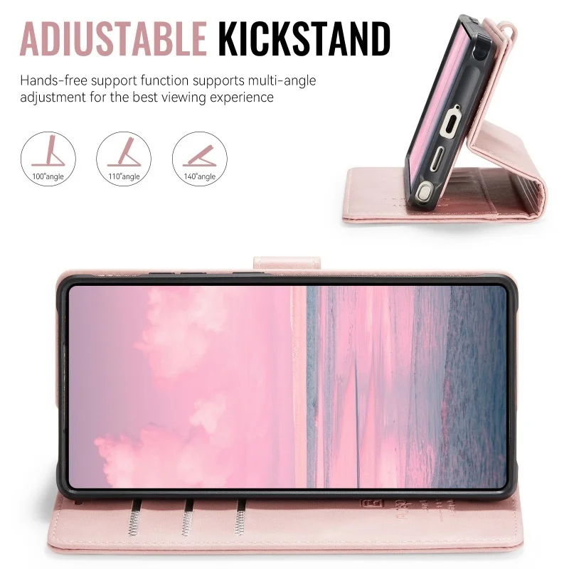 Versatile Detachable Leather Wallet Phone Case with MagSafe Card Holder