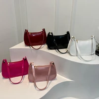 Retro Solid Color PU Leather Shoulder Bag Fashion Women's Handbags Casual Designer Hobos Underarm Bag 4