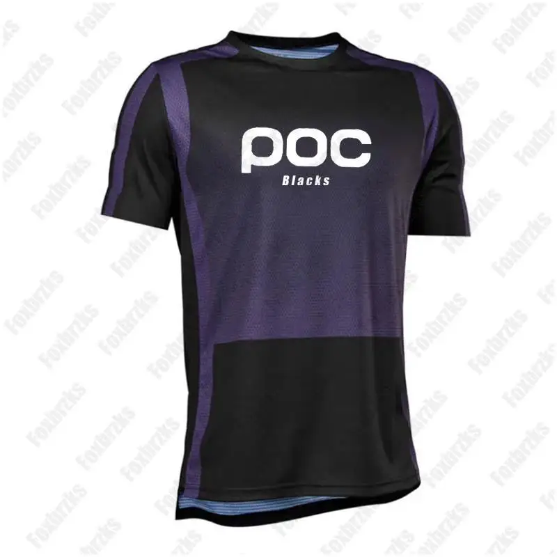 Downhill Jerseys Blacks poc Mx Short Sleeve T-shirt Motocross Cycling Jersey Downhill Mountain Bike MTB Shirts Offroad DH Motorcycle Wear