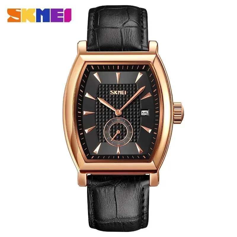 SKMEI 9306 Business Quartz Mens Watches Luxury Leather Date Calendar Waterproof Sport Men Wristwatches Clock relogio masculino