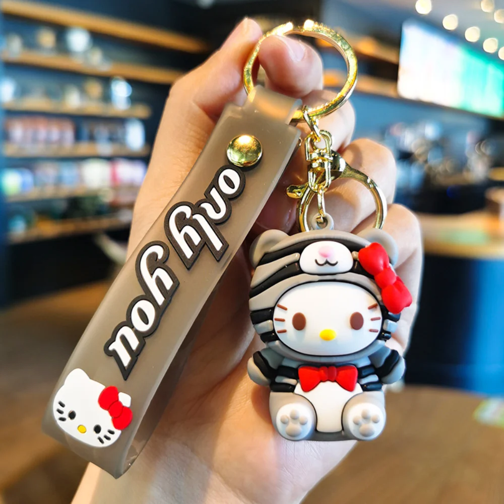 

Kawaii Sanrio Keychain Anime Hello Kitty Kuromi Pvc Doll Keyring Bag Pendant Cute Car Keyholder Accessories Key Chains Gift