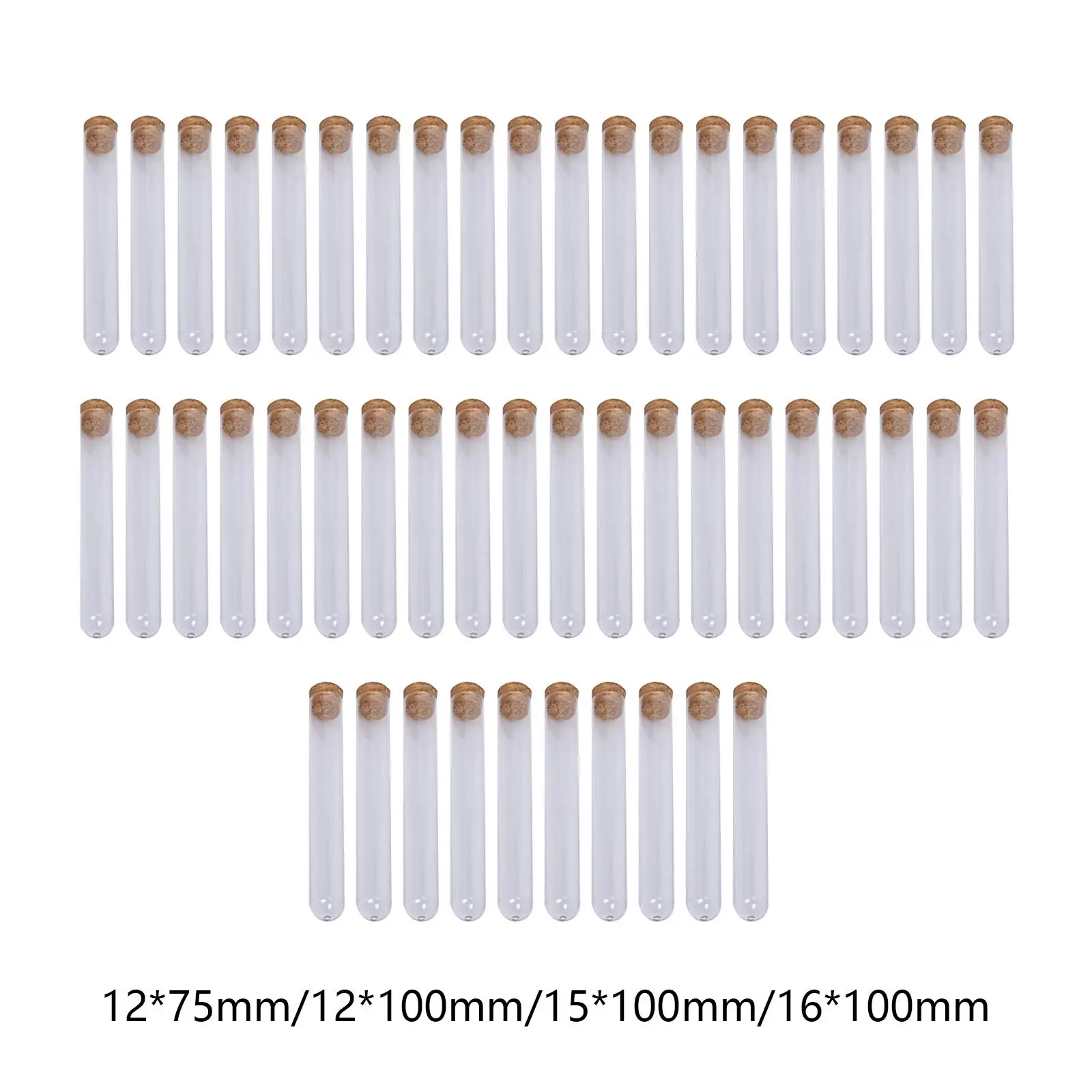 

50x Test Tubes with Lids Organizer, Party Favors Clear for Scientific Experiments