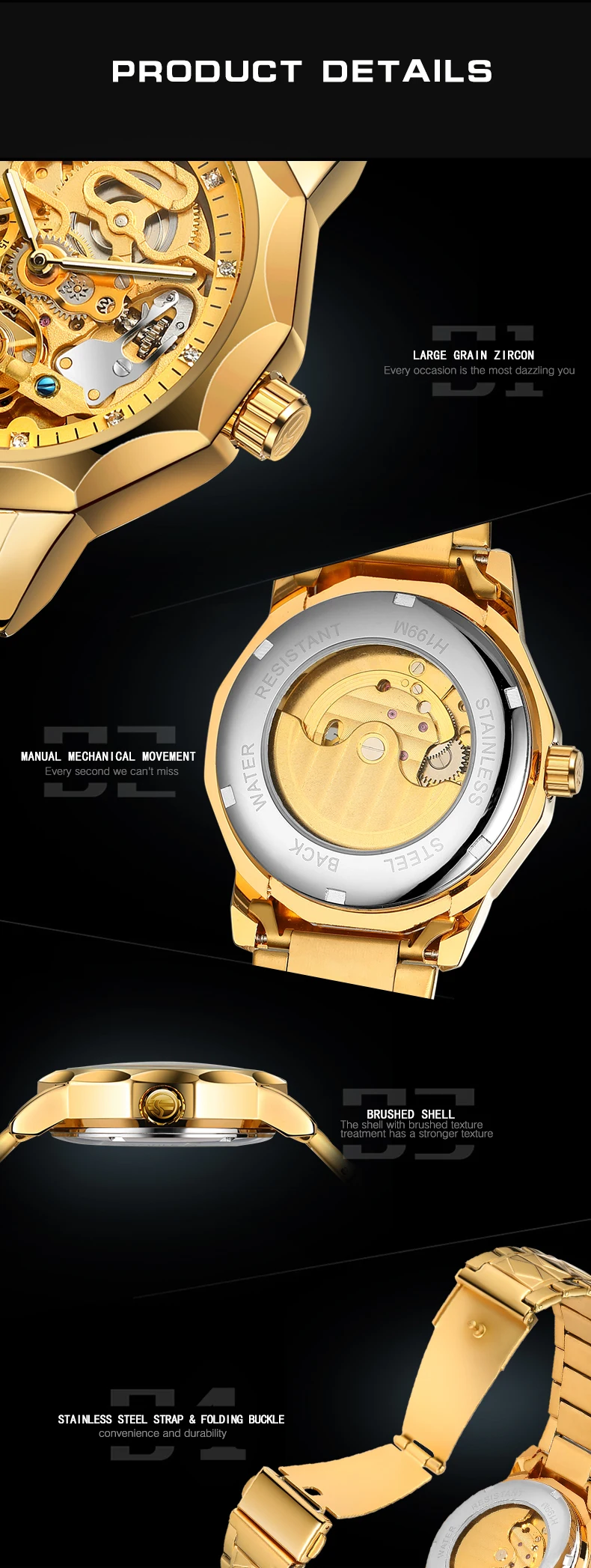 Forsining Classic Mechanical Watches Luxury 3D Diamond Skeleton Automatic Mens Watch Stainless Steel Strap Wristwatch Male Clock