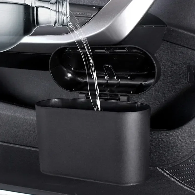Portable Car Trash Can Hanging Mini Vehicle Garbage Organization With Lid Multifunctional Automotive Garbage Storage Box
