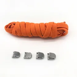 Elastic No - Tie Shoelaces for Kids and Adults - Quick and Easy Flat Shoelaces for All Shoes (Orange)