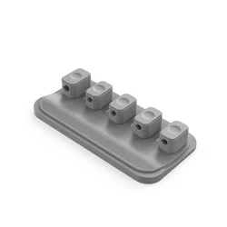 Magnetic Silicone Cable Organizer with 5 Clips (GRAY)