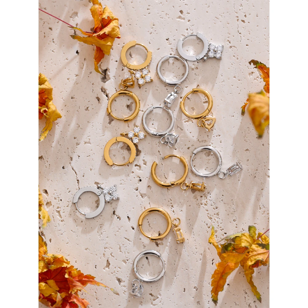 Yhpup Earrings Cubic Zirconia Heart Drop