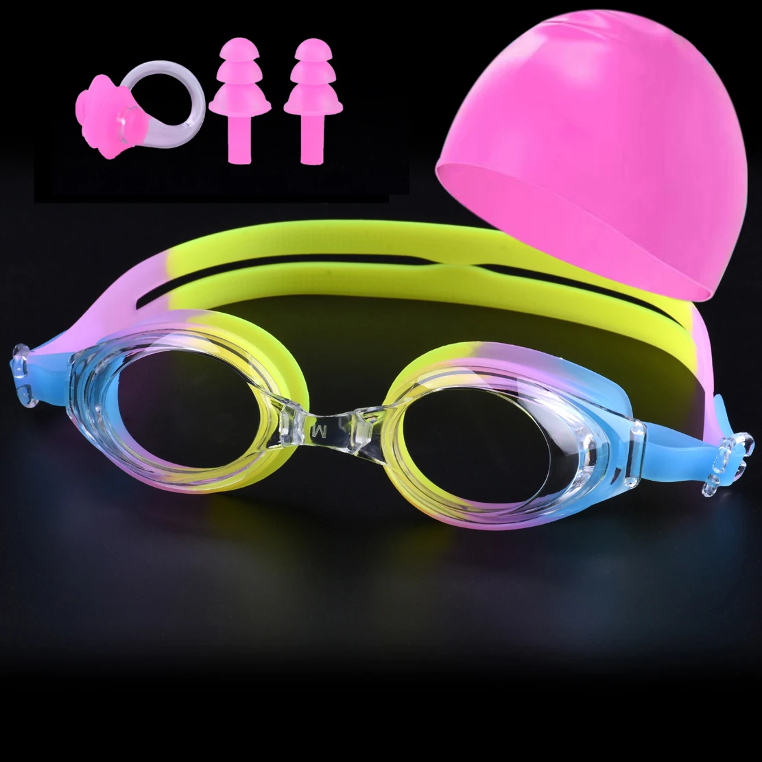 Swimming goggles silicone caps for men and women