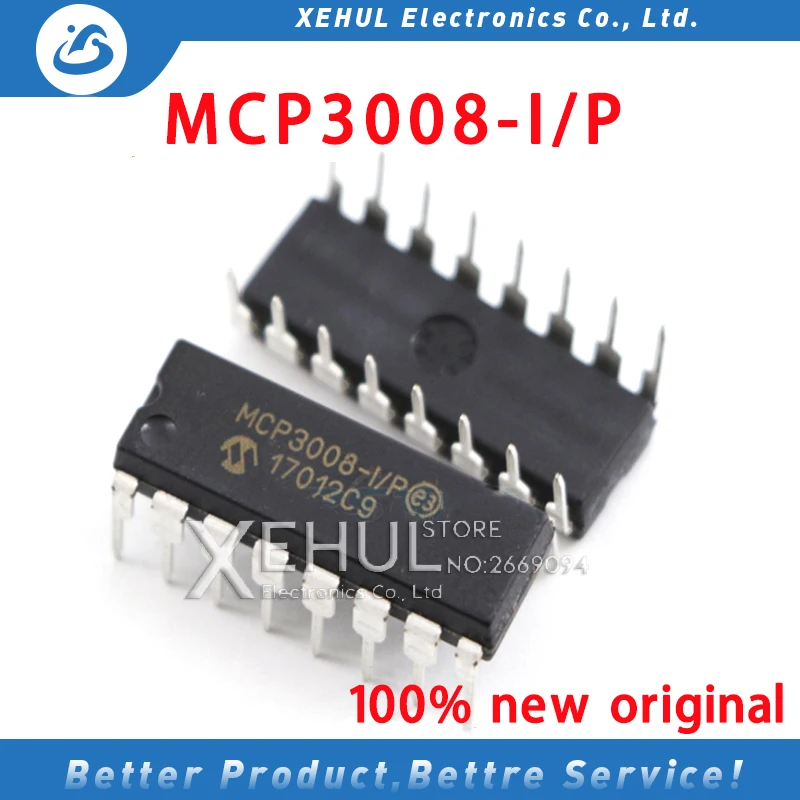 

5 /10/50 /100PCS MCP3008-I/P MCP3008 DIP16 SPI Serial Interface IC Analog to Digital Converter 100% New Original