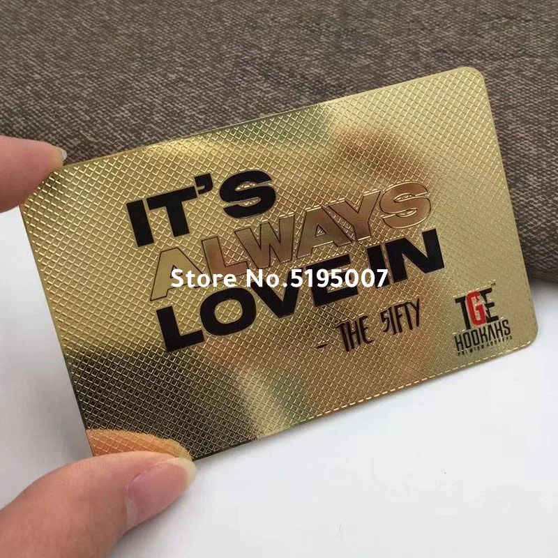 

Shiny Gold Silver Black Metal Business Card Mirror Finished Top Quality VIP Gift Metal Card for Souvenir