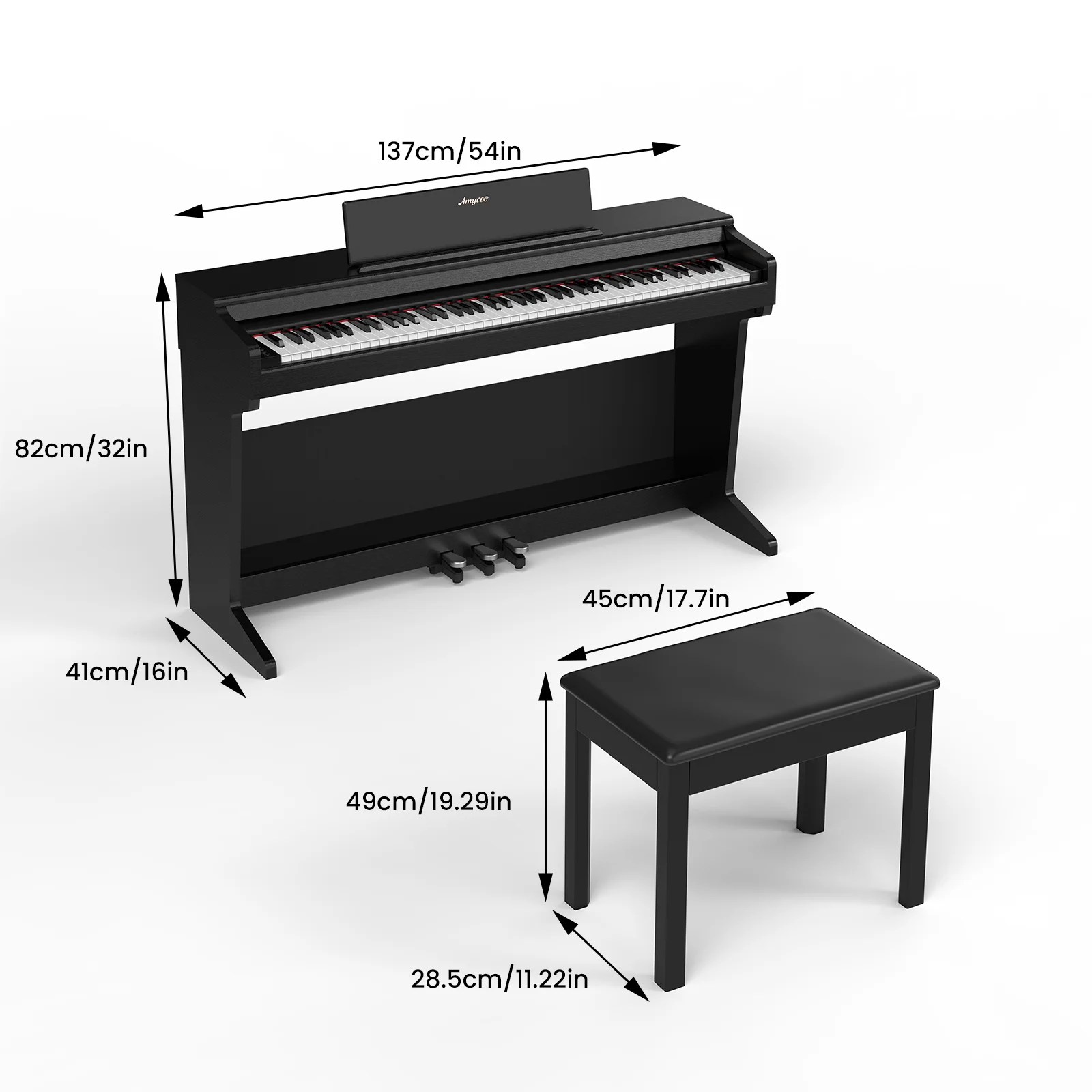 Digital Key Piano Weighted Keyboard Stand for Beginner Professional