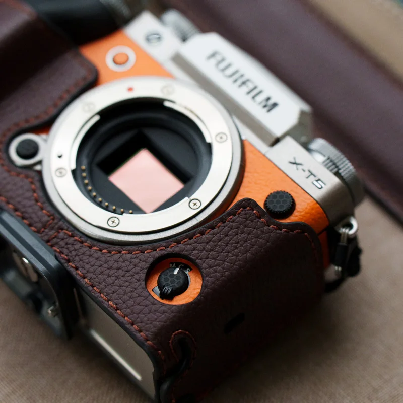 Borsa Per Fotocamera In Vera Pelle Di Vacchetta Custodia Per Il Corpo Custodia Protettiva Tracolla Per Fujifilm X-T5 Xt5 X T5 Cintura Per Fotocamera A
